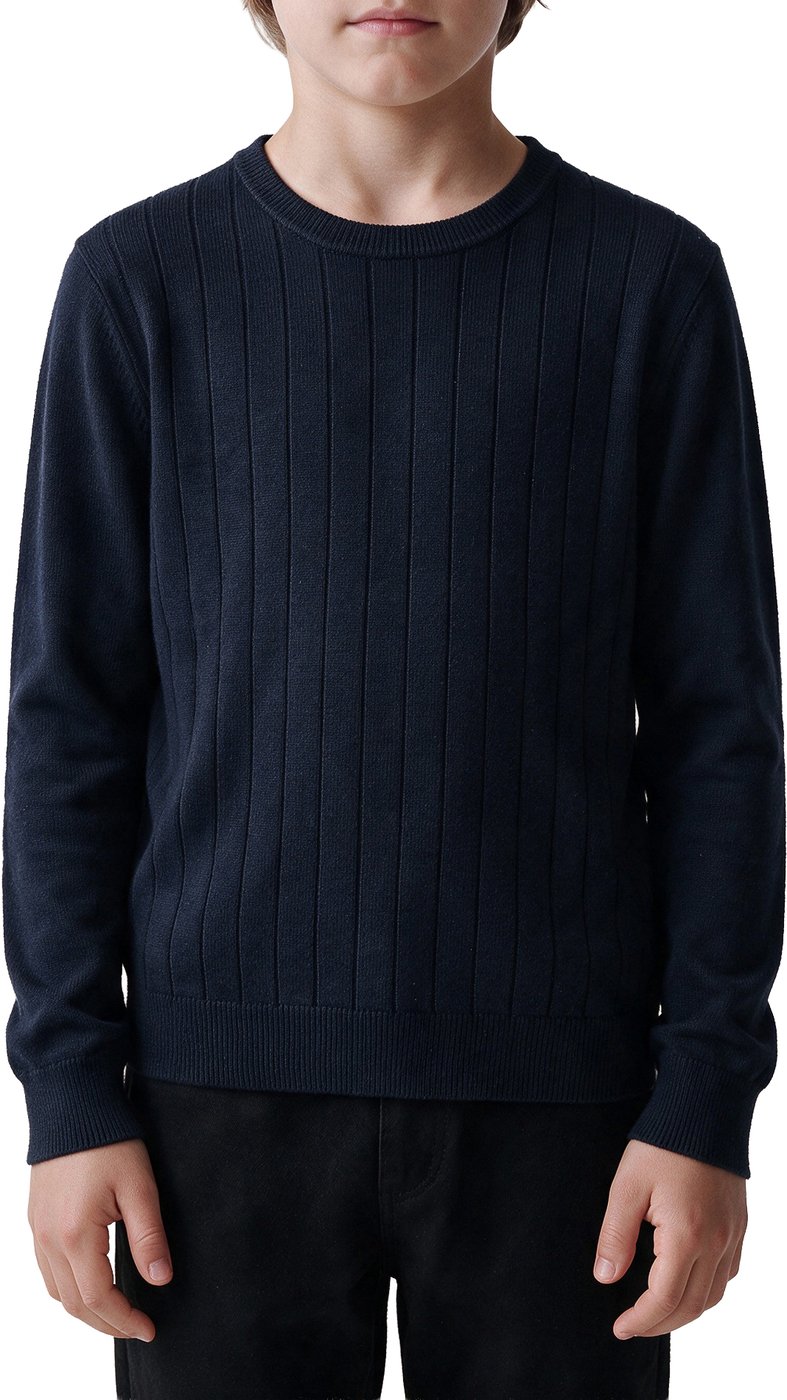 Marine regular-fit long-sleeve crew-neck sweater in viscose