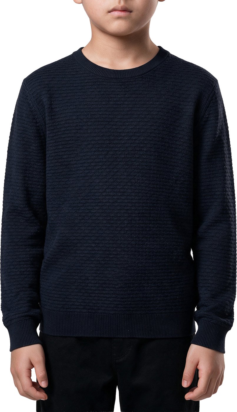 Marine regular-fit long-sleeve crew-neck sweater in viscose with jacquard motif