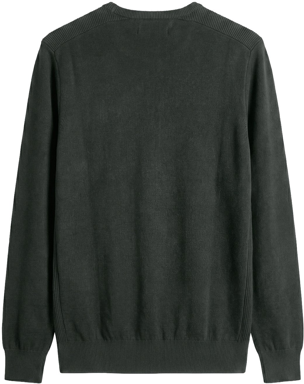 Forest green regular-fit long-sleeve crew-neck sweater in viscose with metal logo on rubber patch