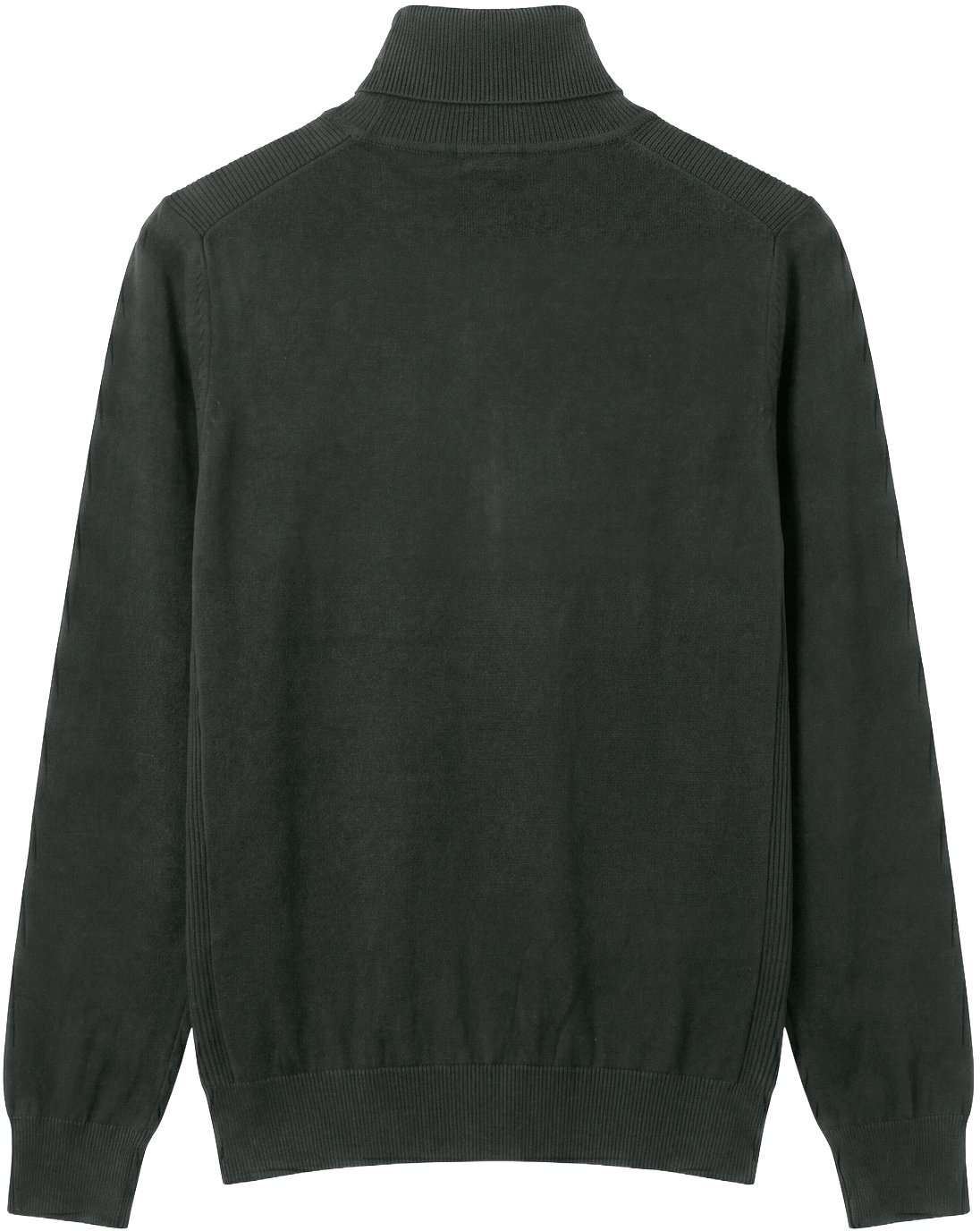 Forest green regular-fit long-sleeve turtleneck sweater in viscose with metal logo on rubber patch