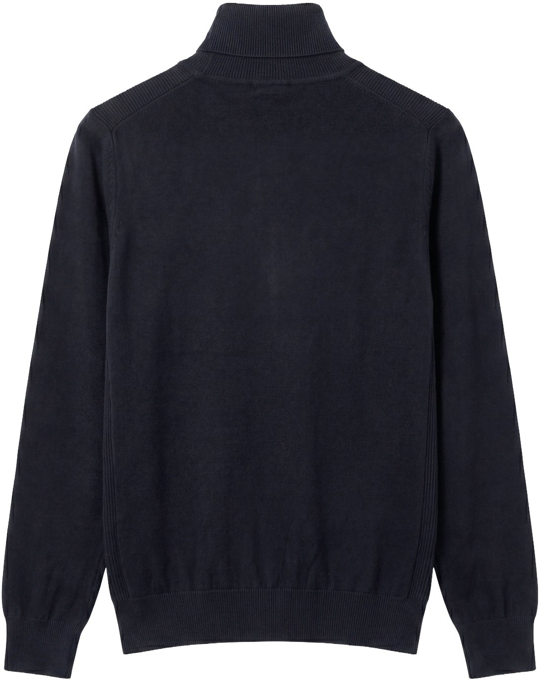 Marine regular-fit long-sleeve turtleneck sweater in viscose with metal logo on rubber patch