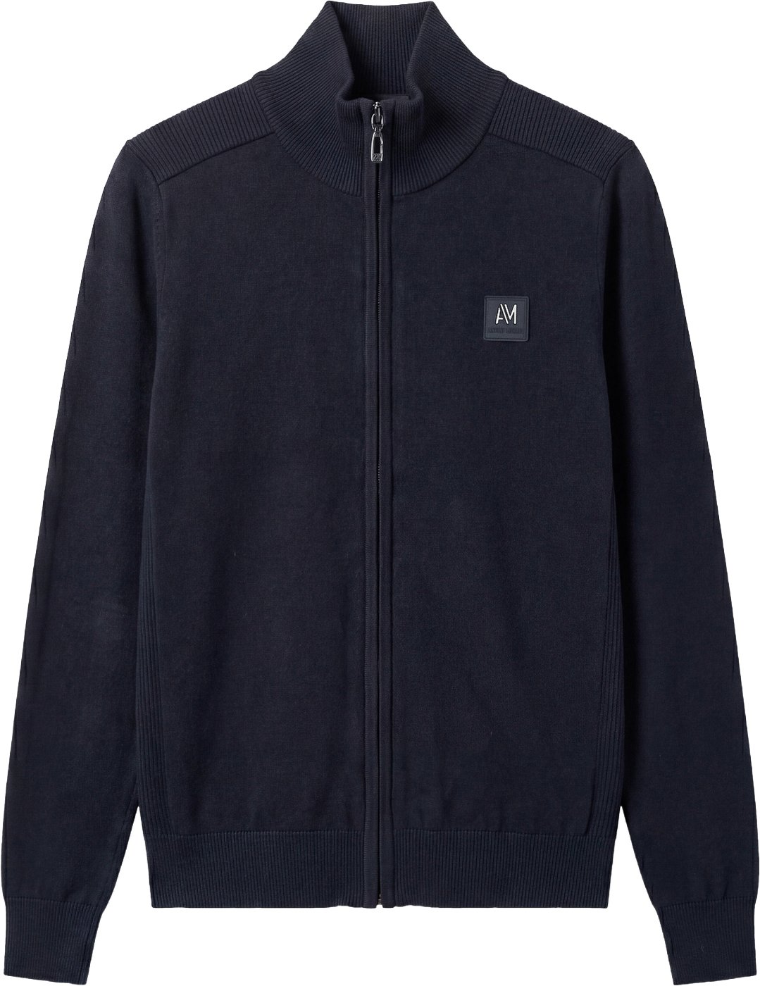 Marine regular-fit sweater in viscose with metal logo on rubber patch