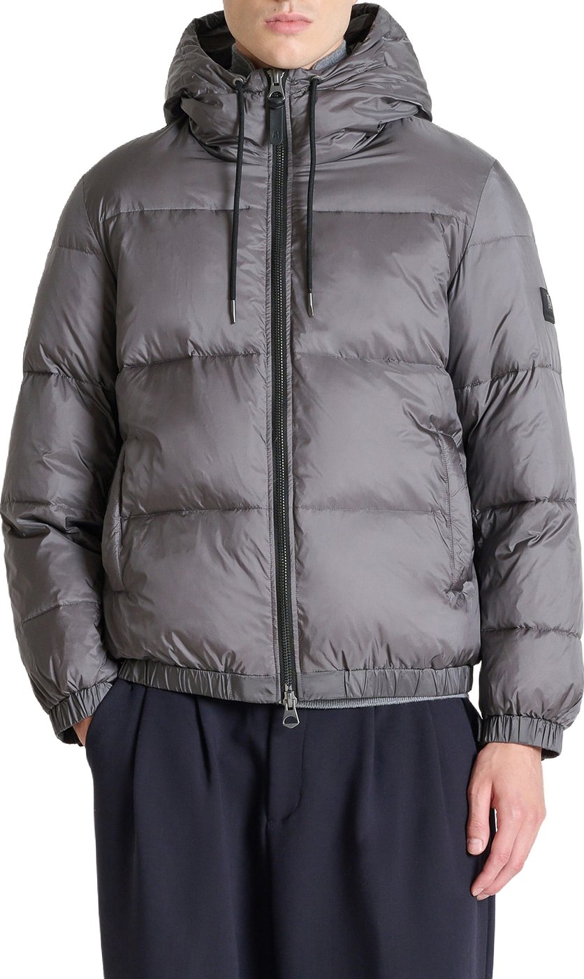Iron relaxed-fit coat in padded shioze nylon