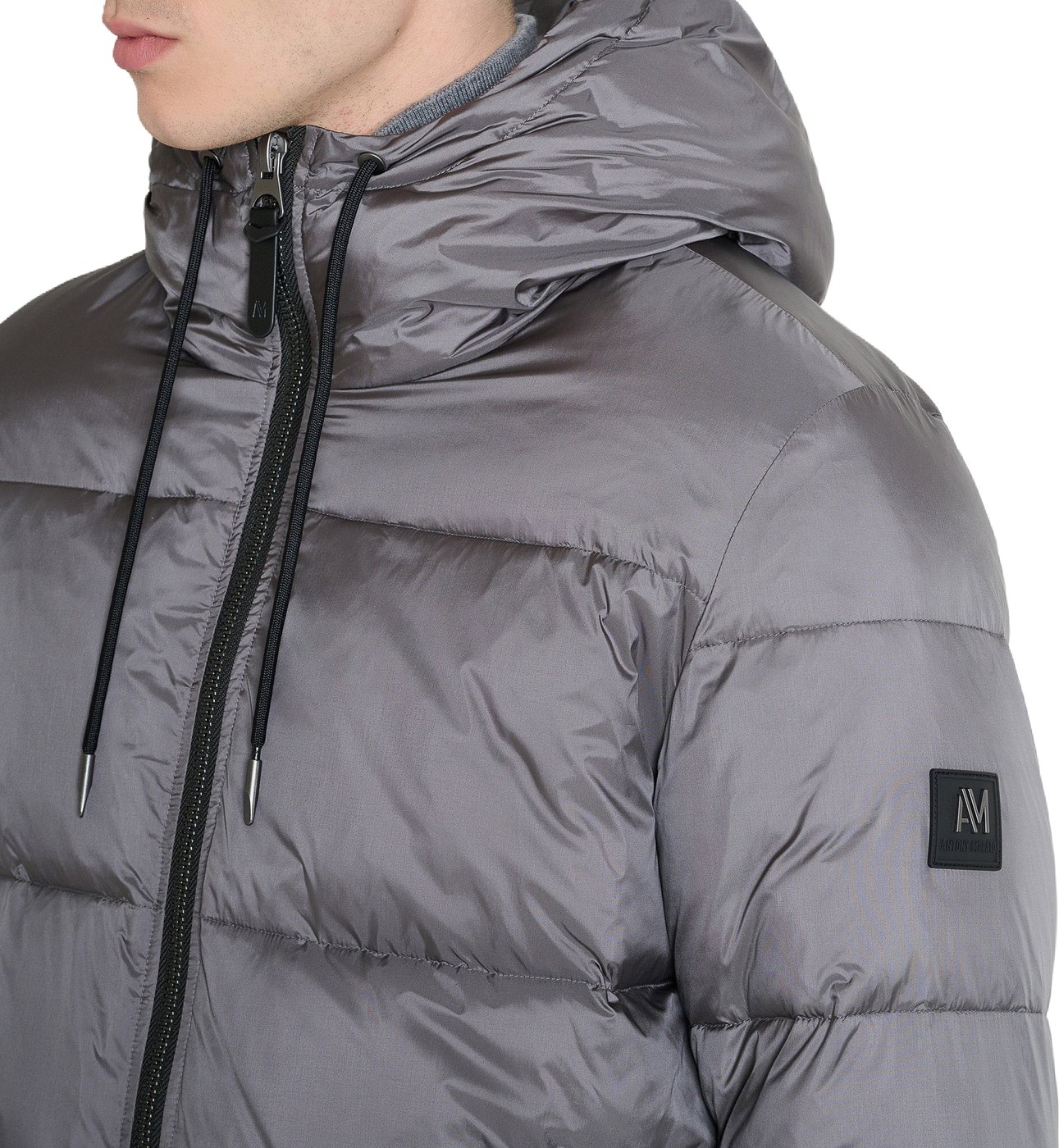 Iron relaxed-fit coat in padded shioze nylon