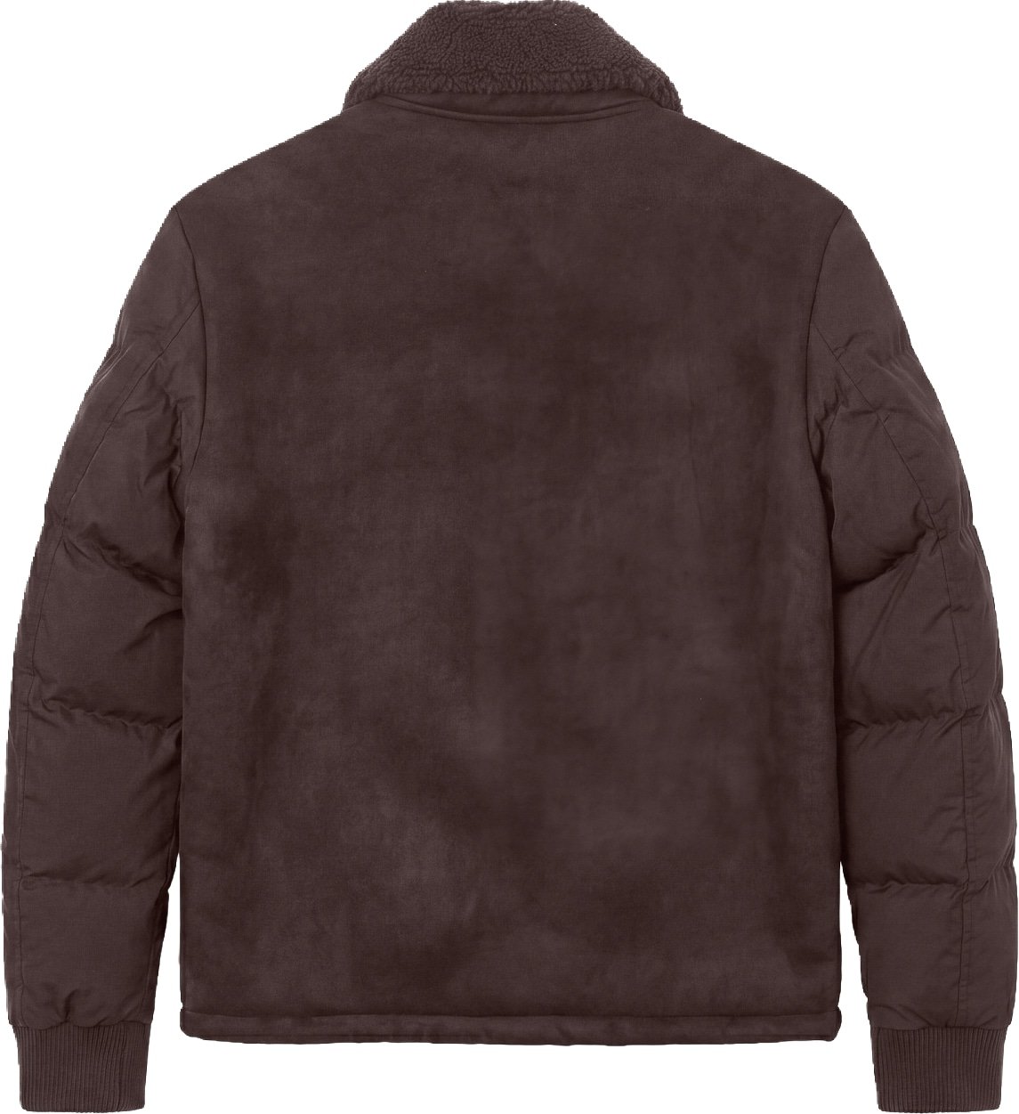 Coffee regular-fit coat in faux fur with padded techno-fabric sleeves