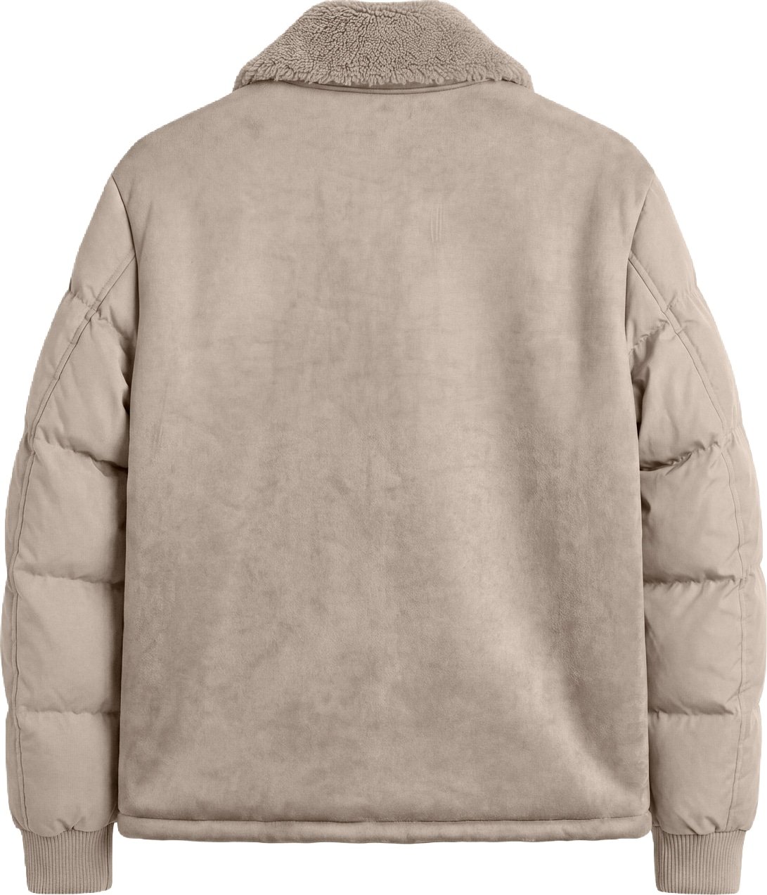 Grit regular-fit coat in faux fur with padded techno-fabric sleeves