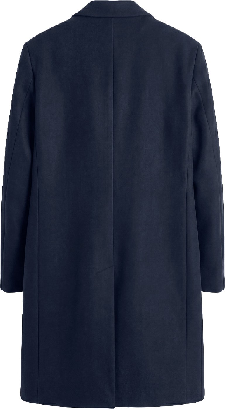 "Dustin" marine relaxed-fit coat in double-face wool blend