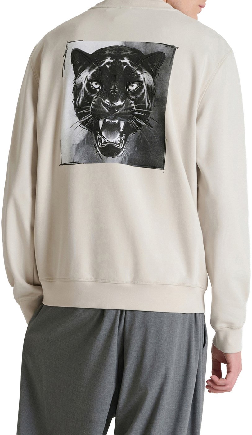 Chalk regular-fit sweatshirt in cotton blend with tiger print on back shoulder and logo