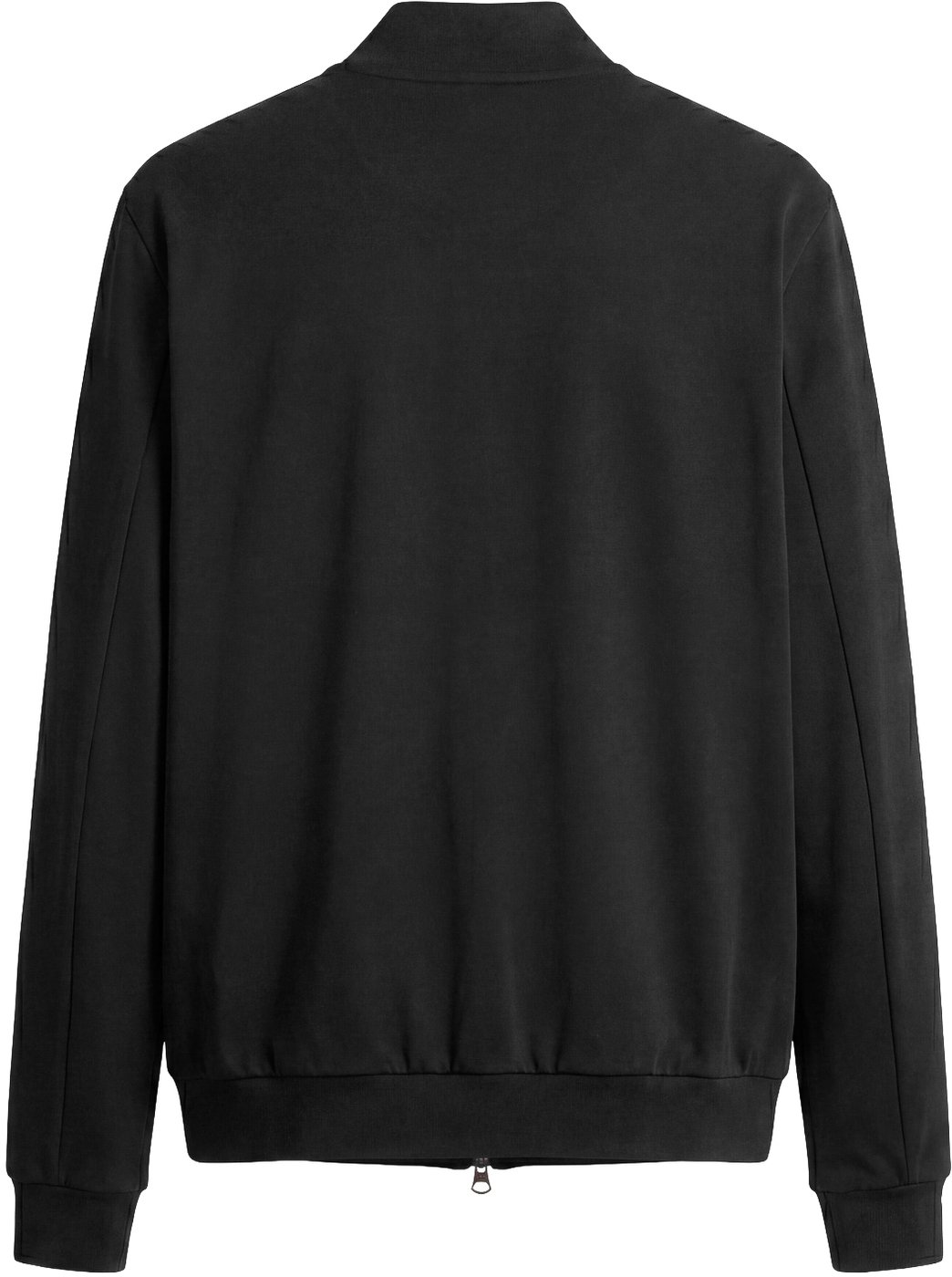 Black regular-fit sweatshirt in cotton interlock with contrast techno-fabric inserts
