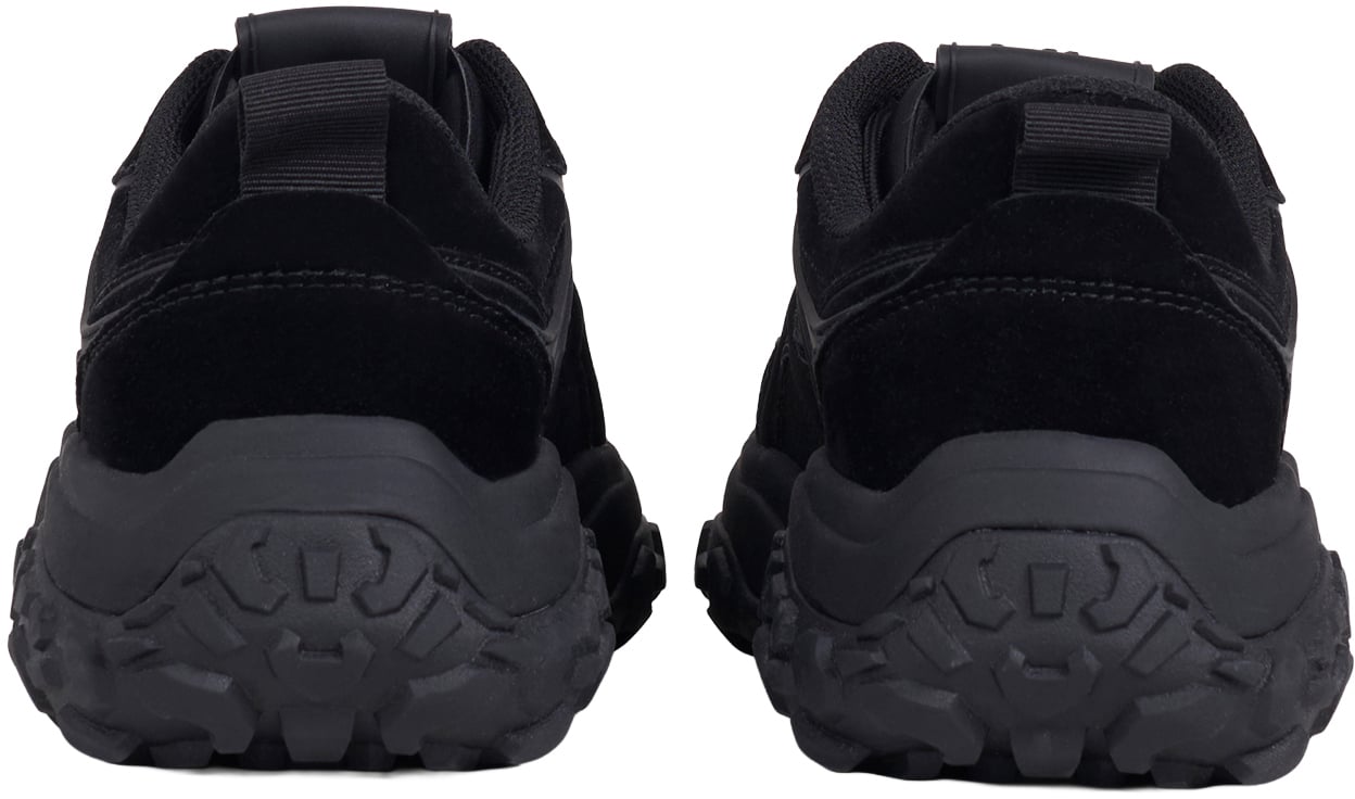 "Alain Nubuk" black sneakers in faux leather with 3D logo accents and light chunky sole