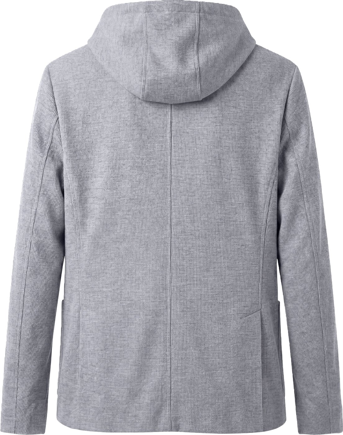 "Riley" medium grey melange regular-fit jacket in wool knit with detachable hood