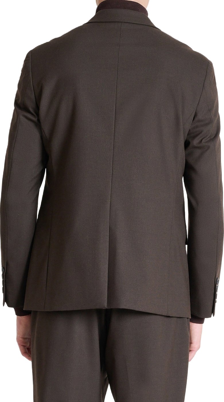 "Evan" coffee relaxed-fit jacket in stretch viscose