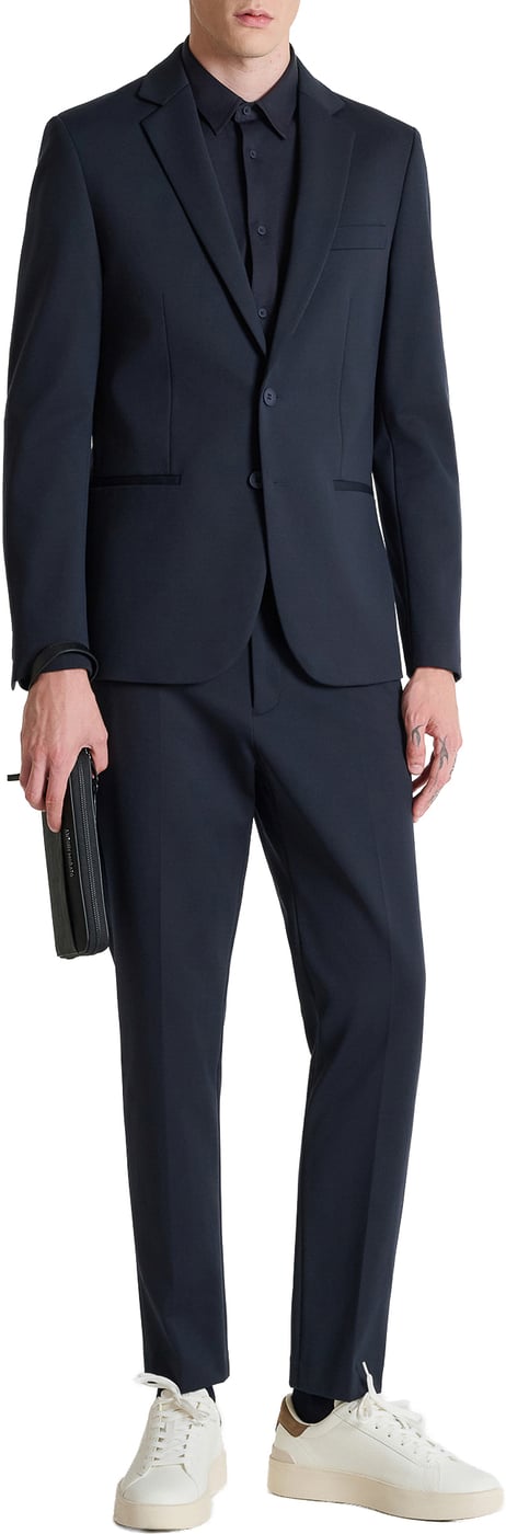 JACKET KRAMER SLIM FIT IN KNIT STRETCH TWILL COTTON BLEND FABRIC