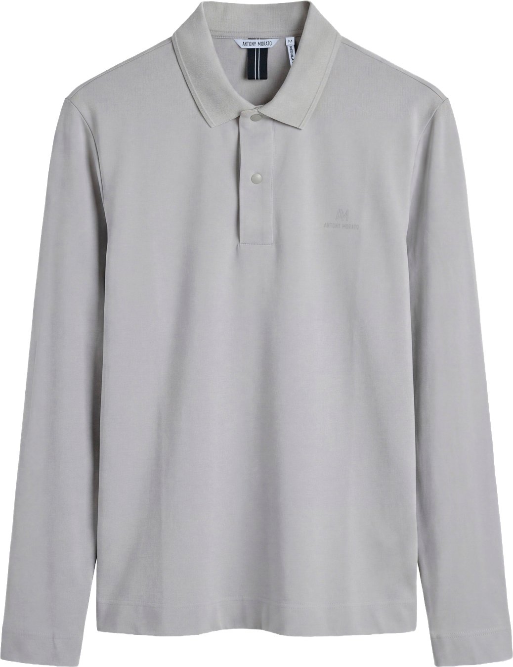 Stone regular-fit polo in stretch piqué with foam logo print on heart