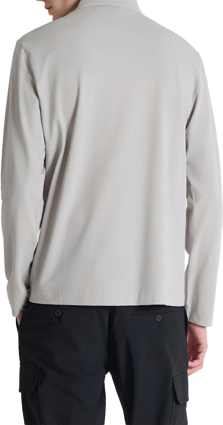 Stone regular-fit polo in stretch piqué with foam logo print on heart