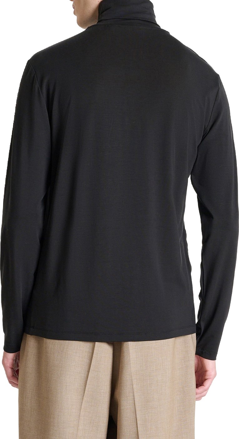 Black relaxed-fit t-shirt in lyocell jersey with print on front
