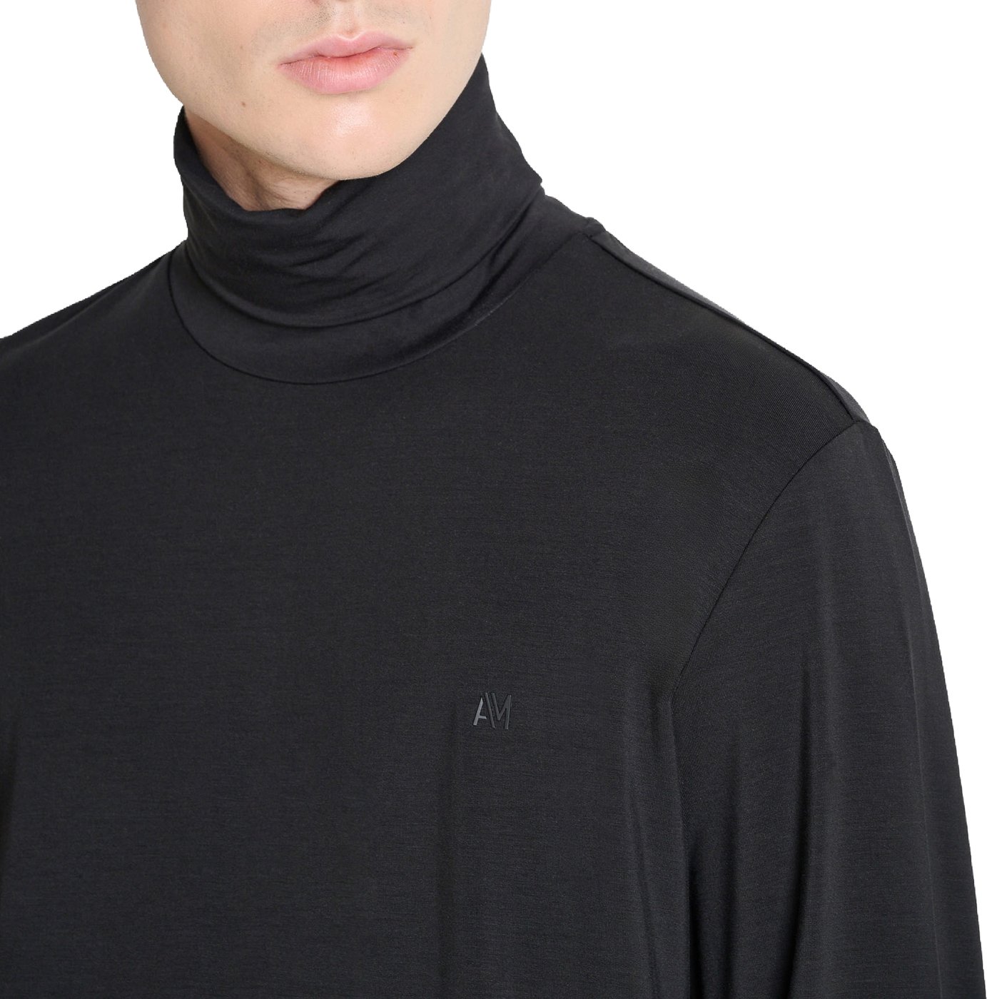 Black relaxed-fit t-shirt in lyocell jersey with print on front