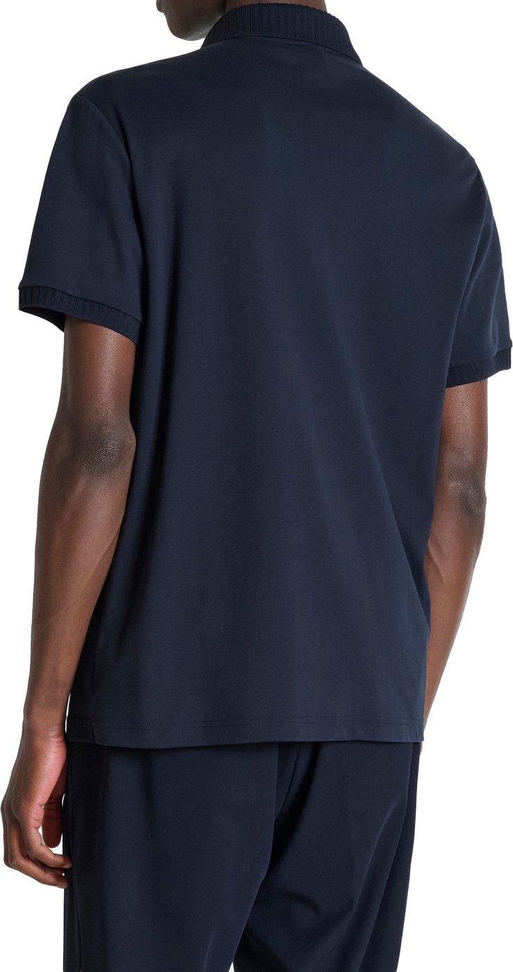 Marine regular-fit polo in cotton jersey with plate