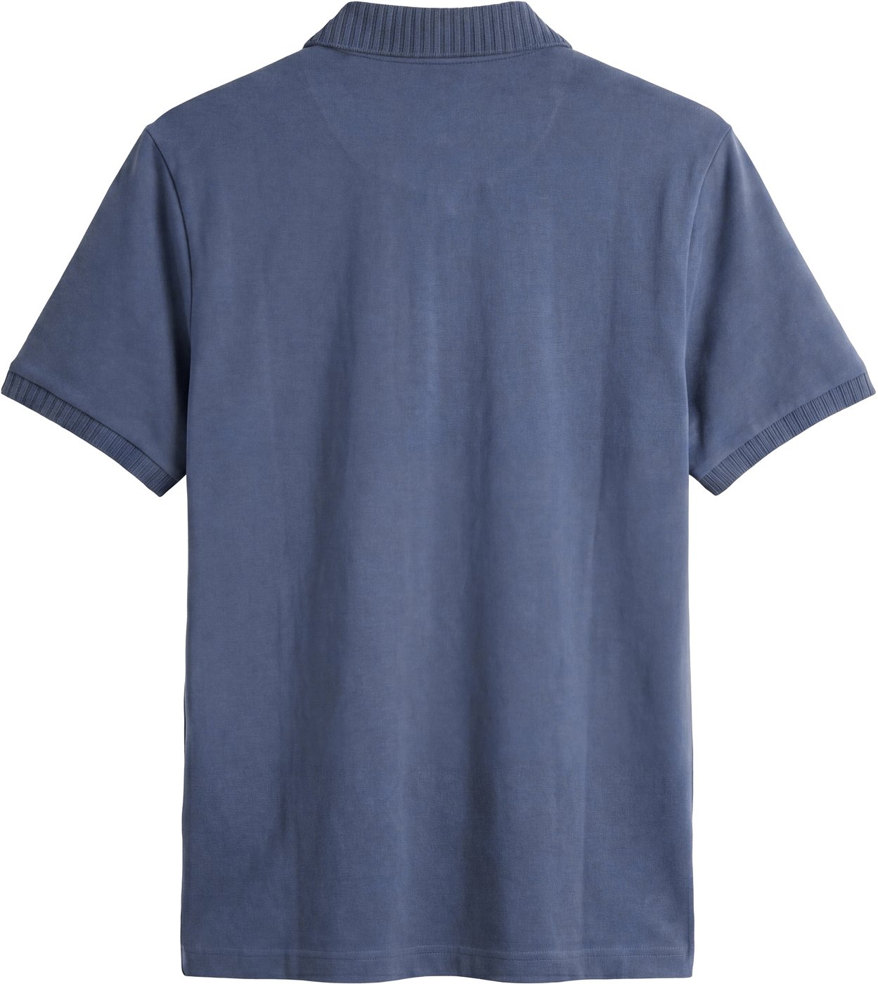 Indigo regular-fit polo in cotton jersey with plate