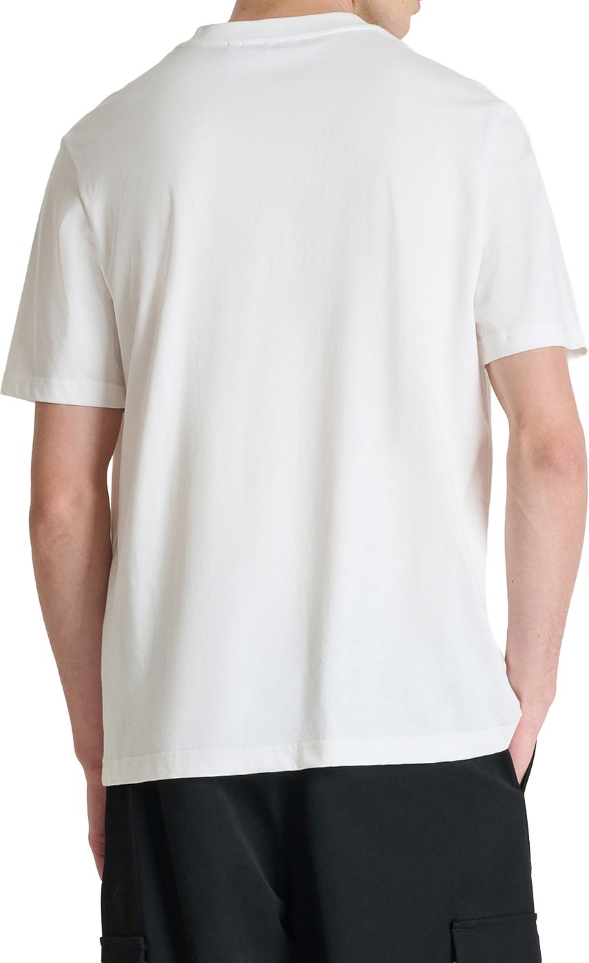 Cream relaxed-fit t-shirt in cotton jersey with "Open Mind 1" print on front