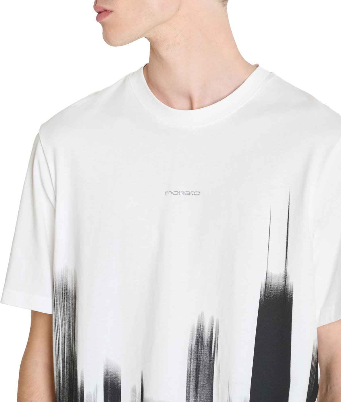 Cream relaxed-fit t-shirt in cotton jersey with "Open Mind 1" print on front