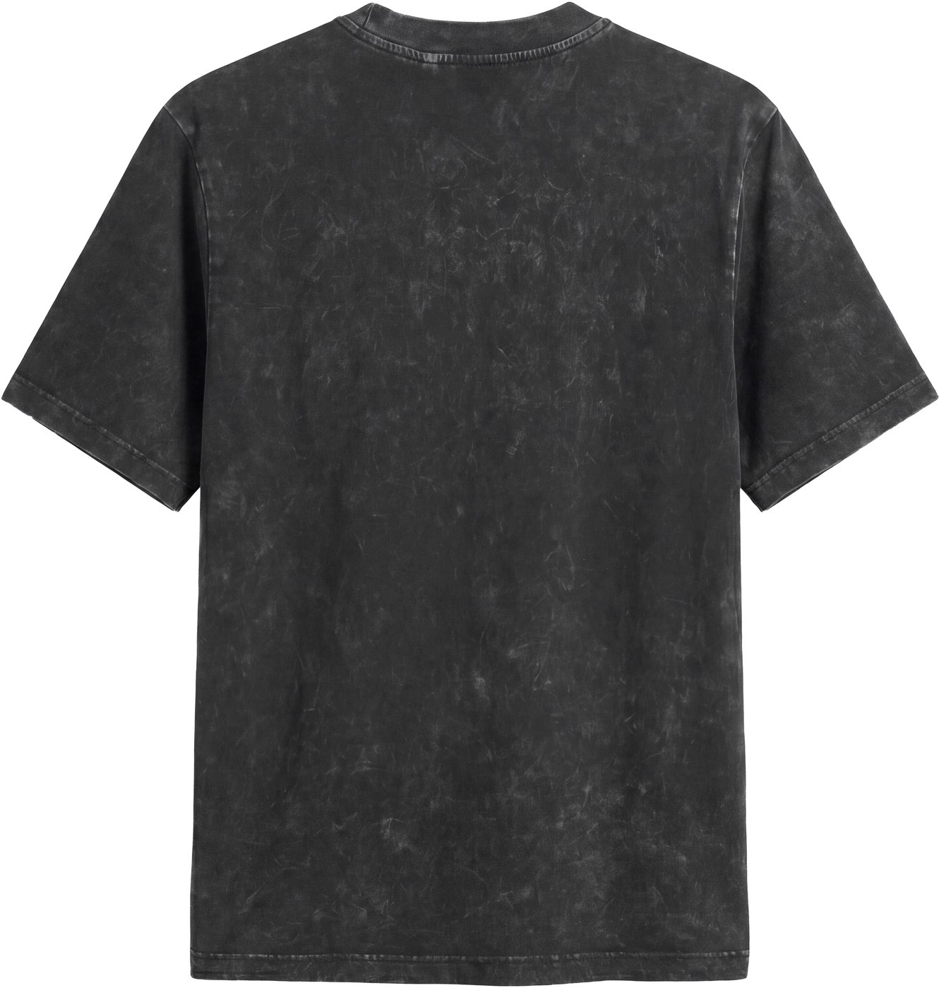 Black relaxed-fit t-shirt in cotton jersey with snow wash and photographic print