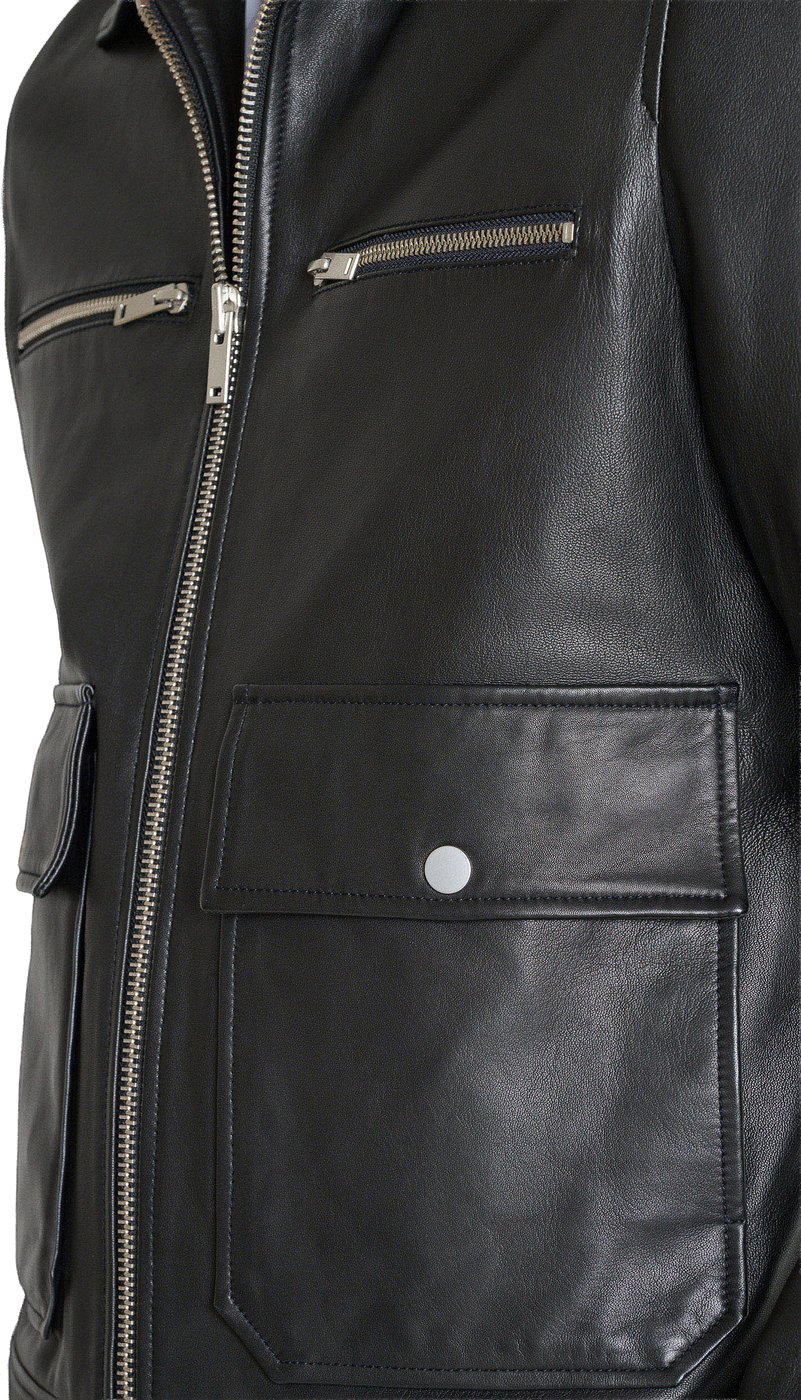 COAT BLADE SLIM FIT IN REAL LEATHER