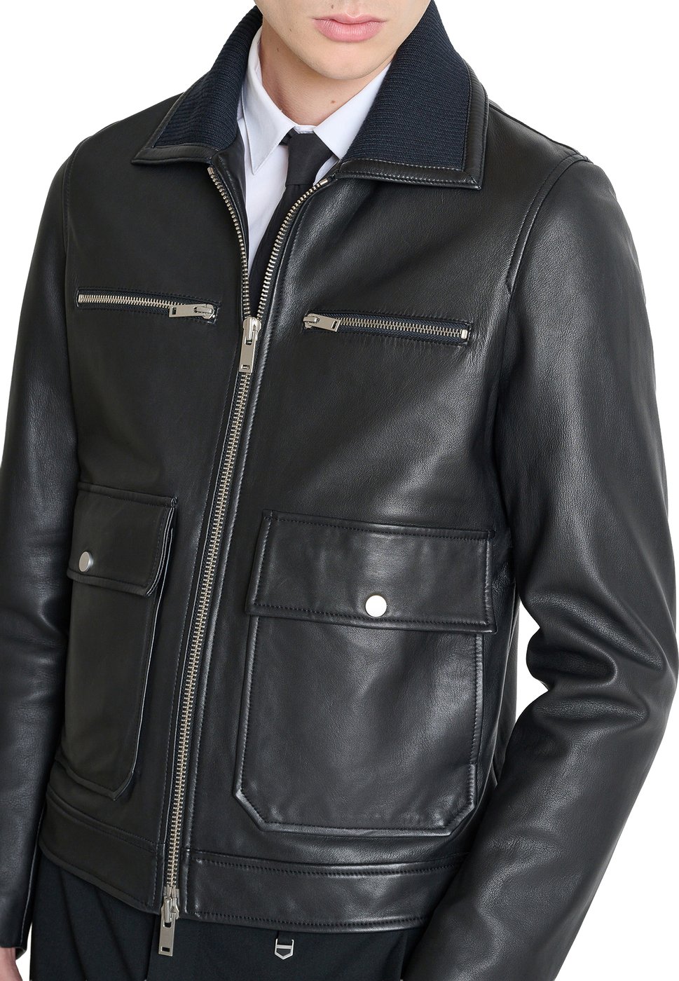 COAT BLADE SLIM FIT IN REAL LEATHER