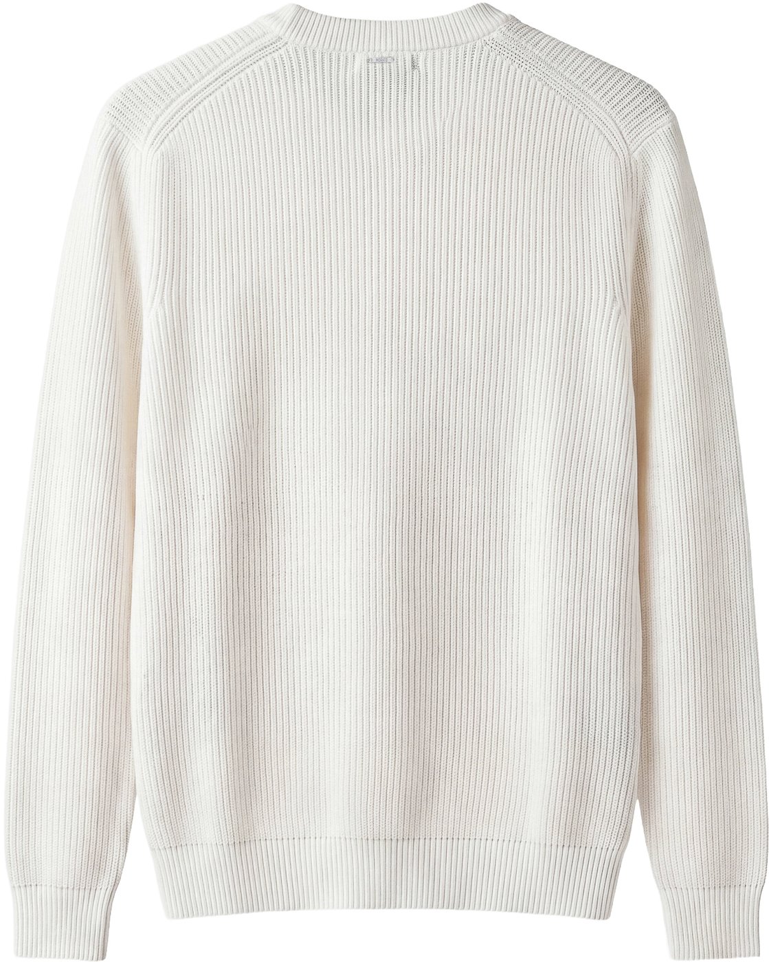 Cream relaxed-fit long-sleeve crew-neck sweater in techno wool blend