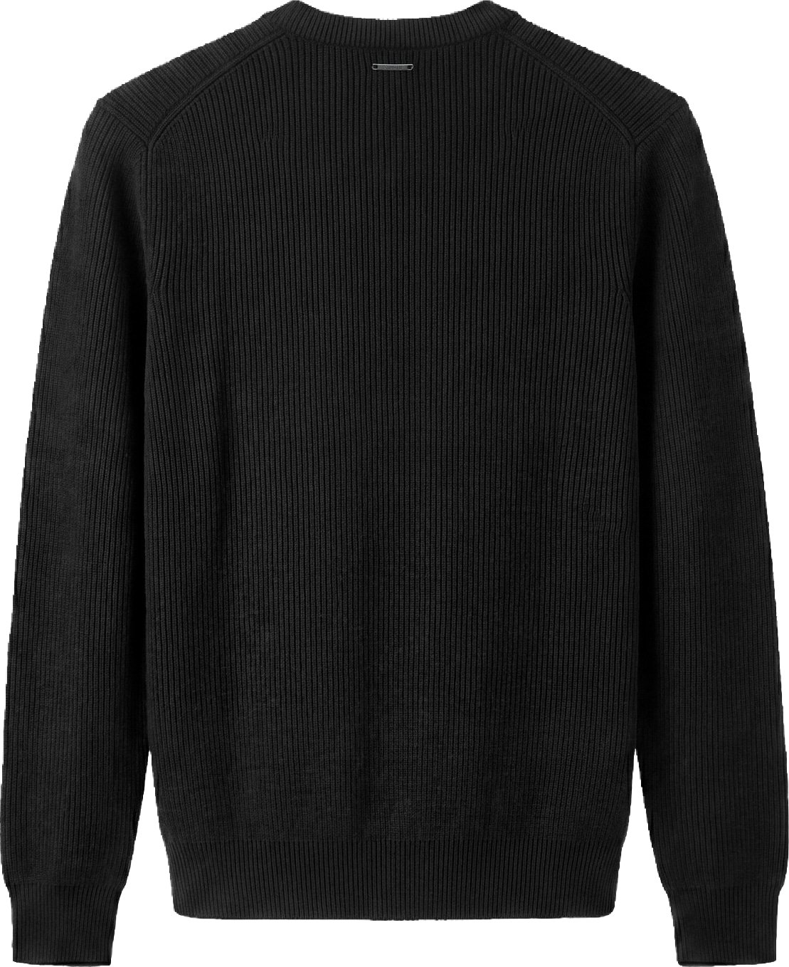 Black regular-fit long-sleeve crew-neck sweater in super-soft cotton blend