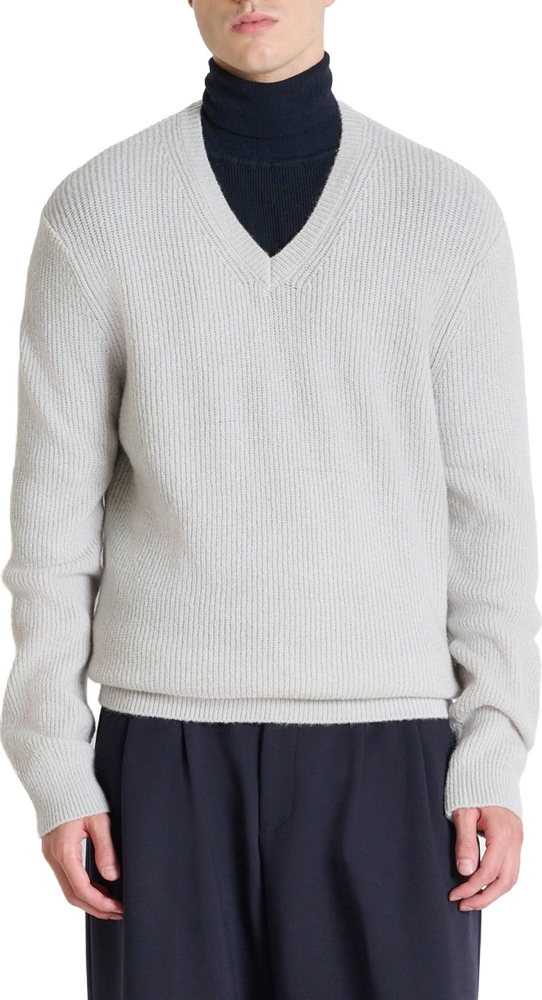 Ice regular-fit long-sleeve V-neck sweater in wool-mohair blend