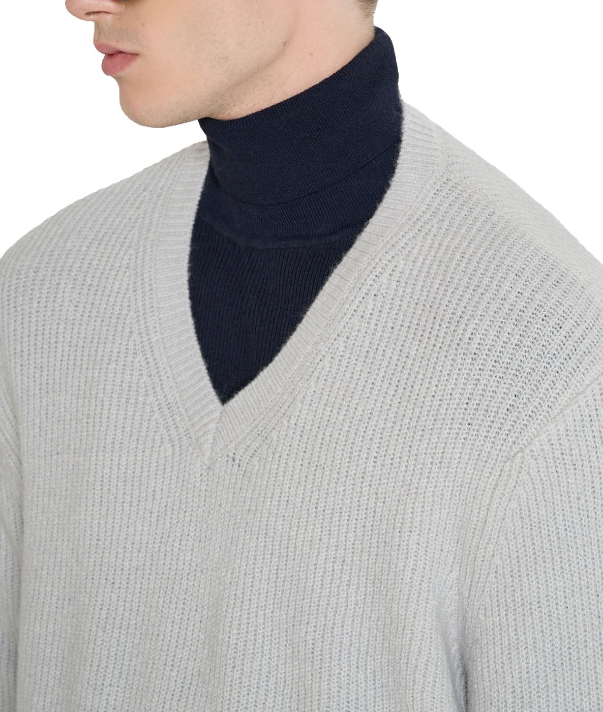 Ice regular-fit long-sleeve V-neck sweater in wool-mohair blend
