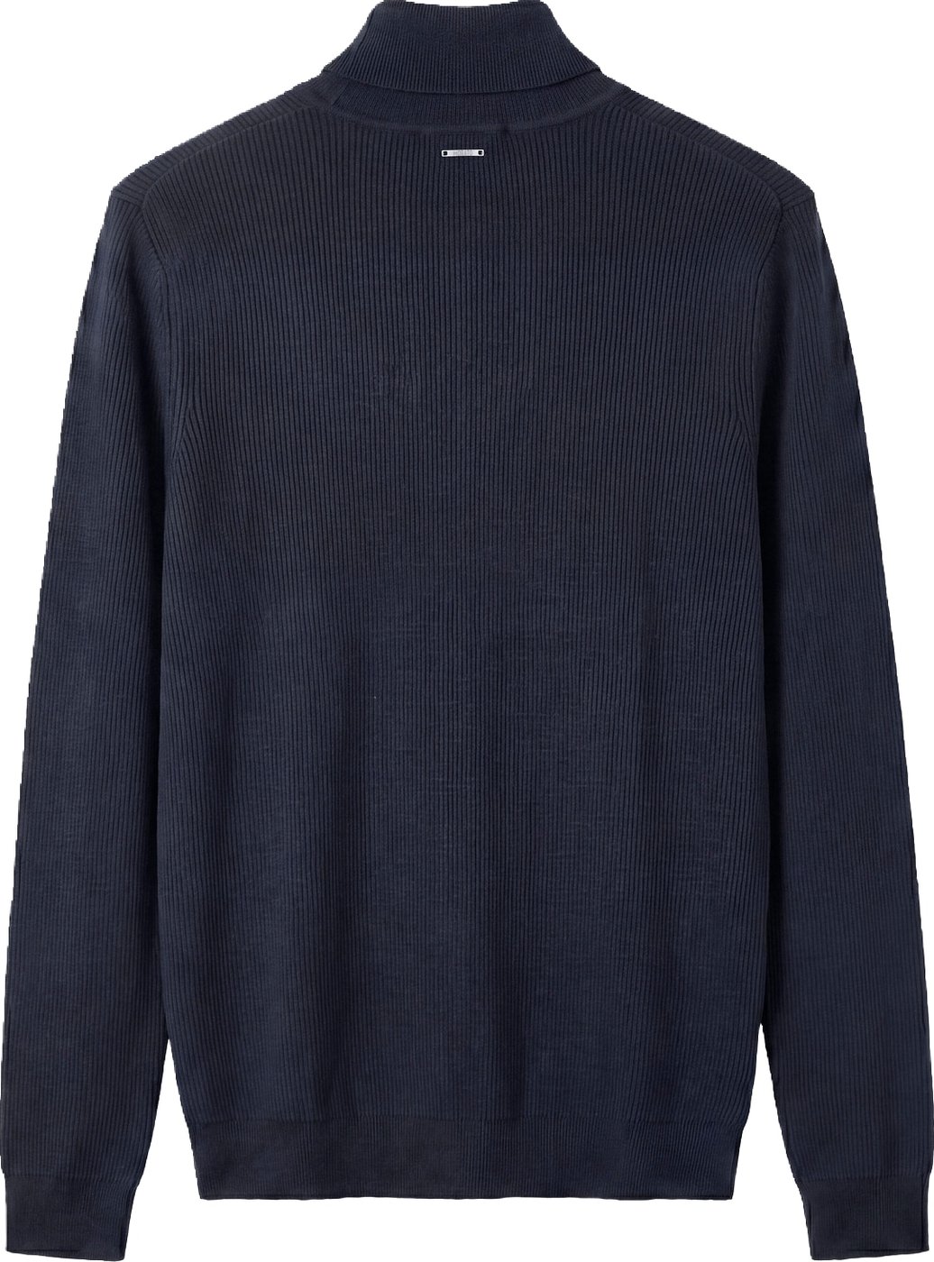 Marine slim-fit long-sleeve turtleneck sweater in stretch cotton-wool blend