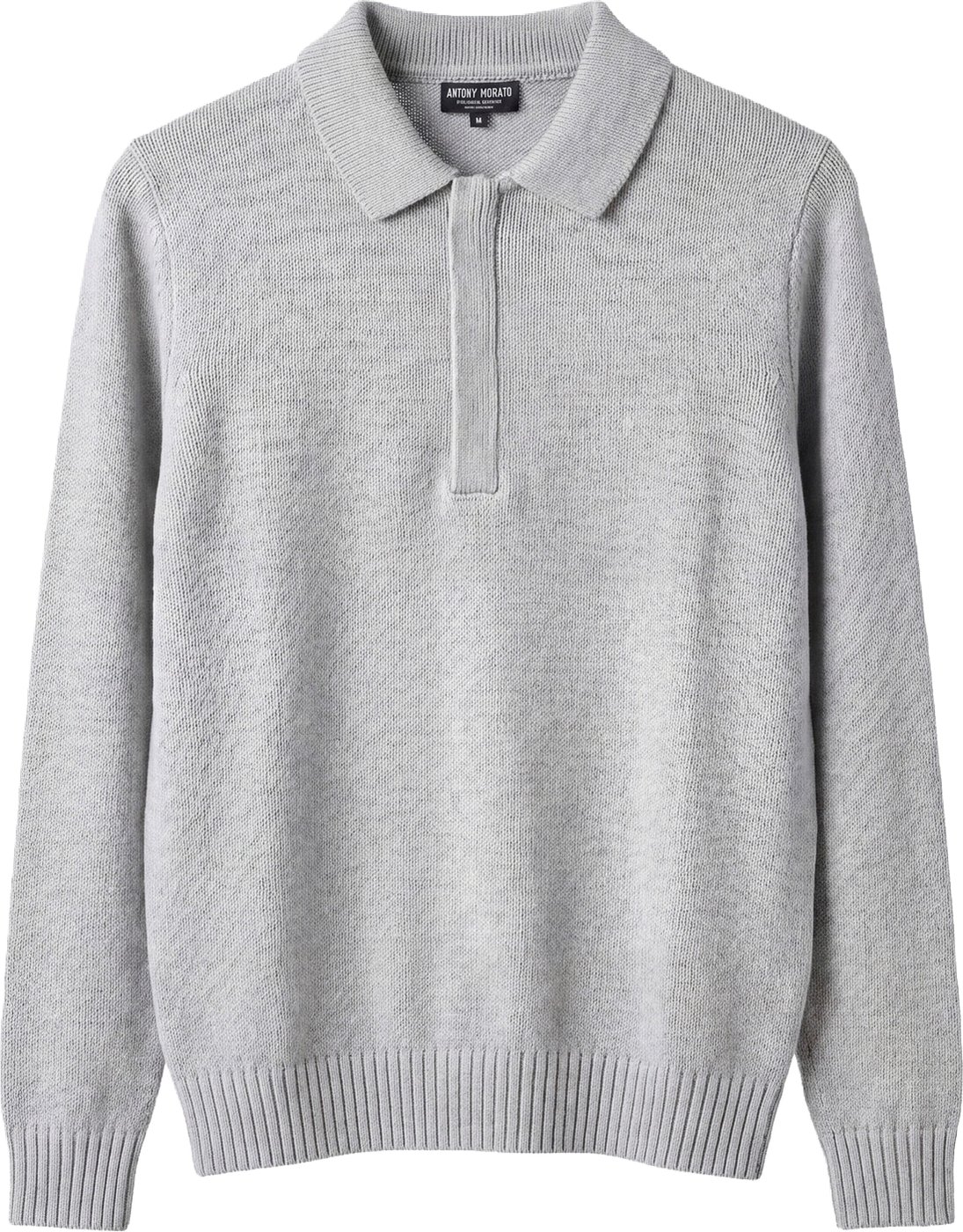 Ice relaxed-fit long-sleeve zip knit polo in cotton-acrylic-wool blend