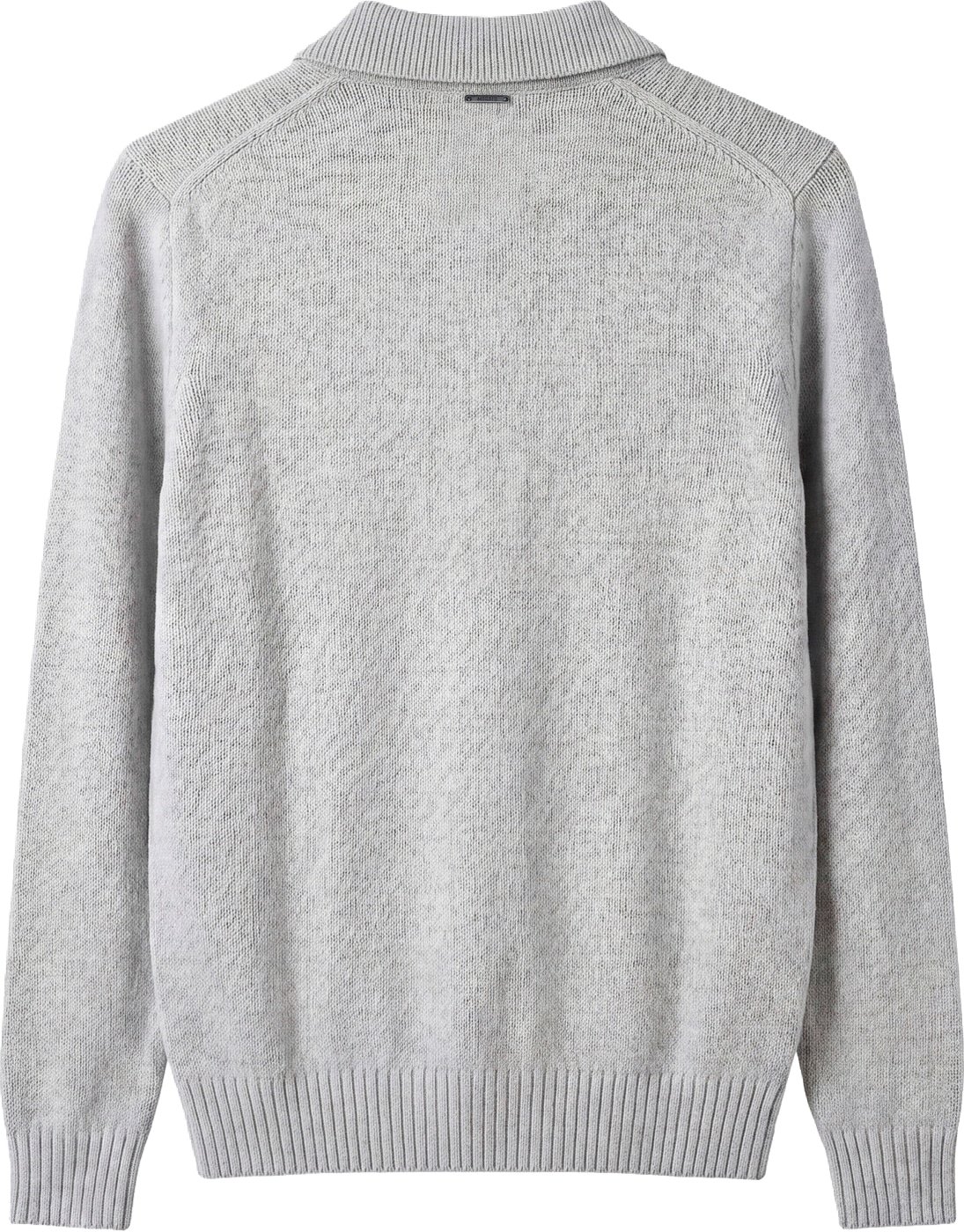 Ice relaxed-fit long-sleeve zip knit polo in cotton-acrylic-wool blend