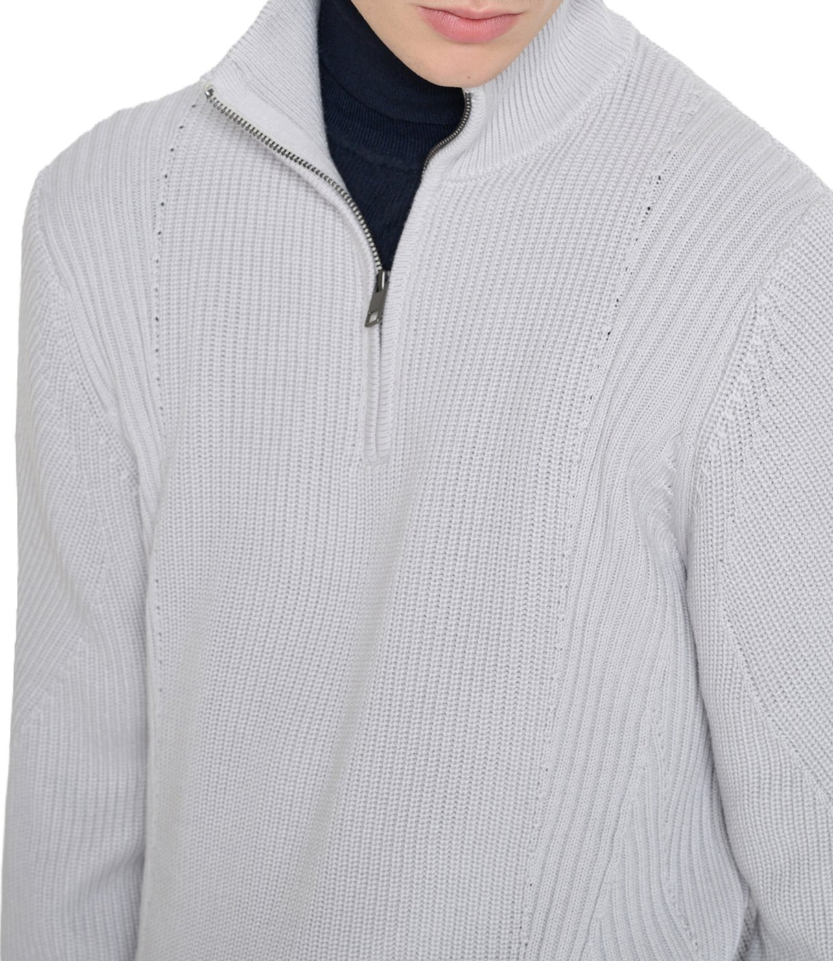 Ice relaxed-fit zip turtleneck sweater in techno wool blend