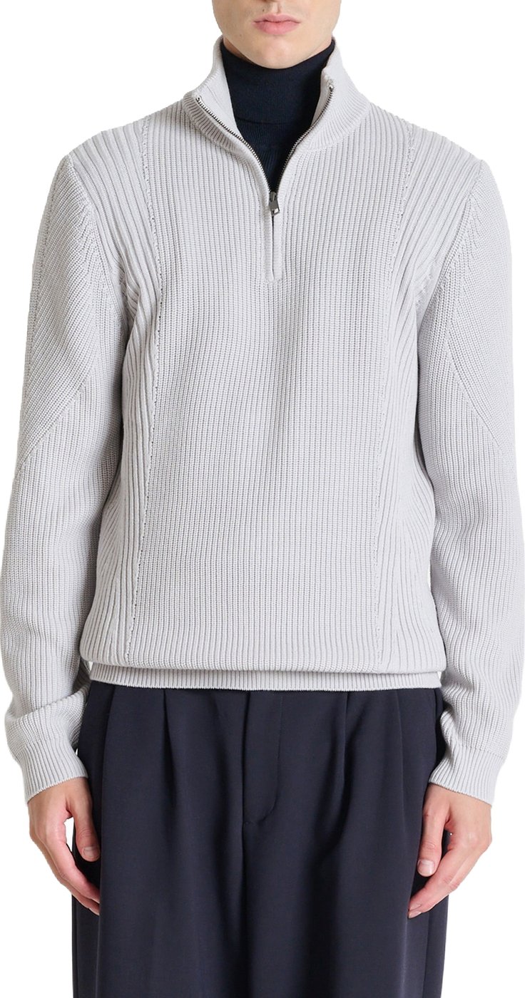 Ice relaxed-fit zip turtleneck sweater in techno wool blend