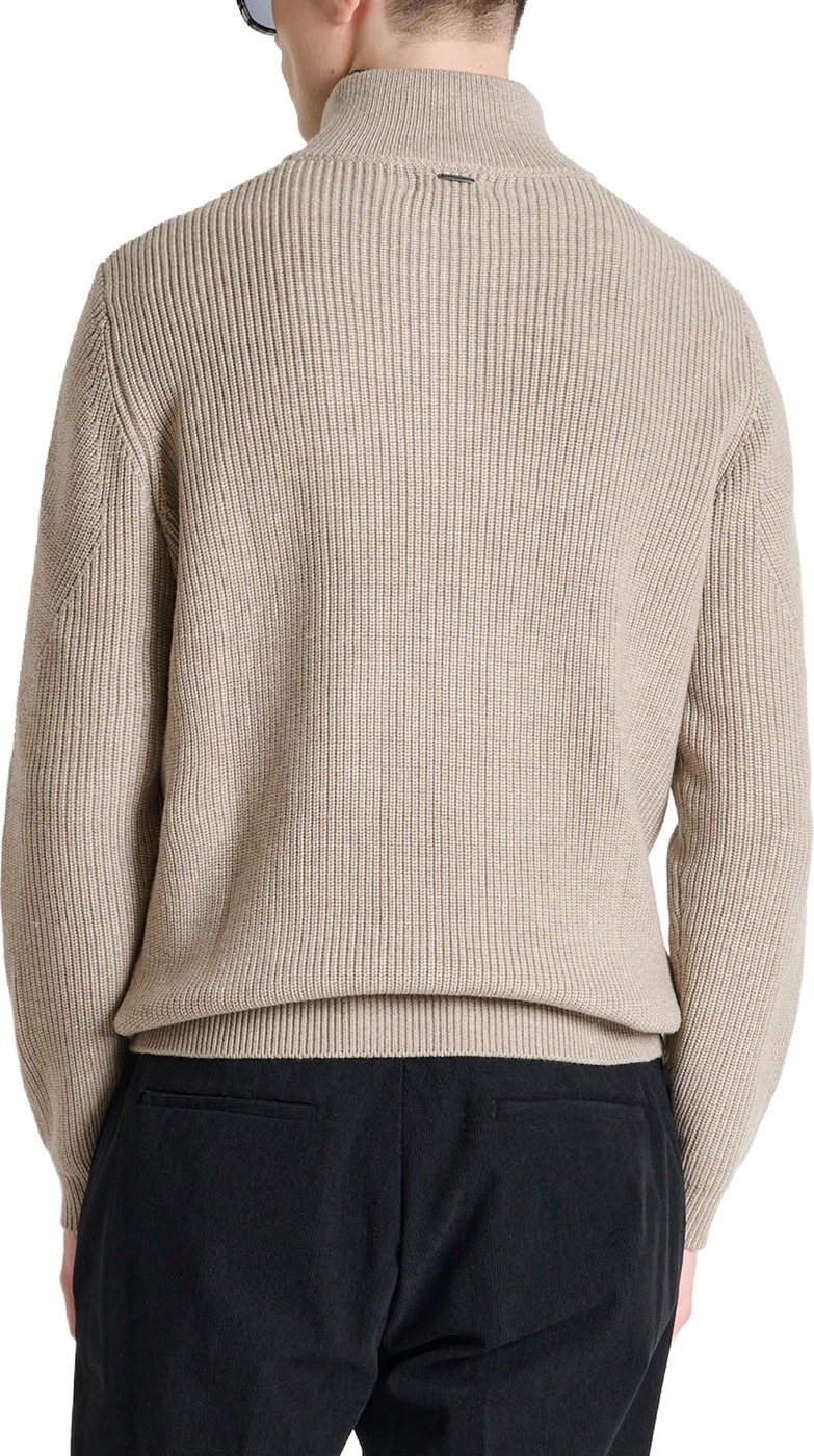 Grit relaxed-fit zip turtleneck sweater in techno wool blend