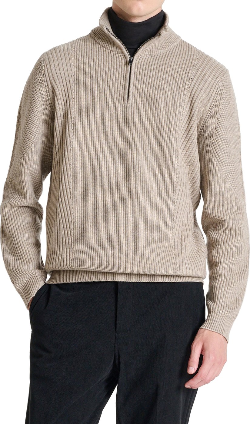 Grit relaxed-fit zip turtleneck sweater in techno wool blend