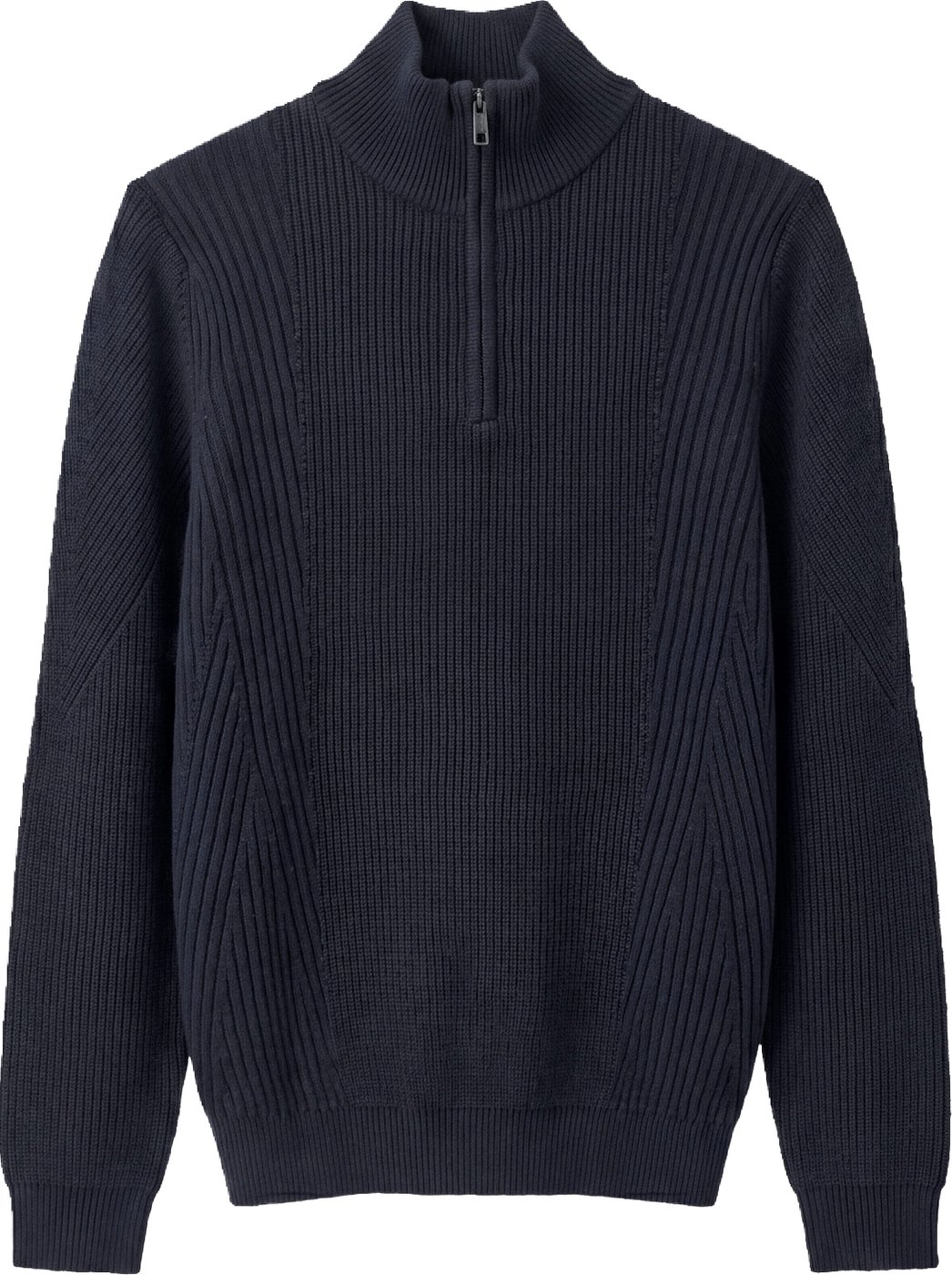 Marine relaxed-fit zip turtleneck sweater in techno wool blend