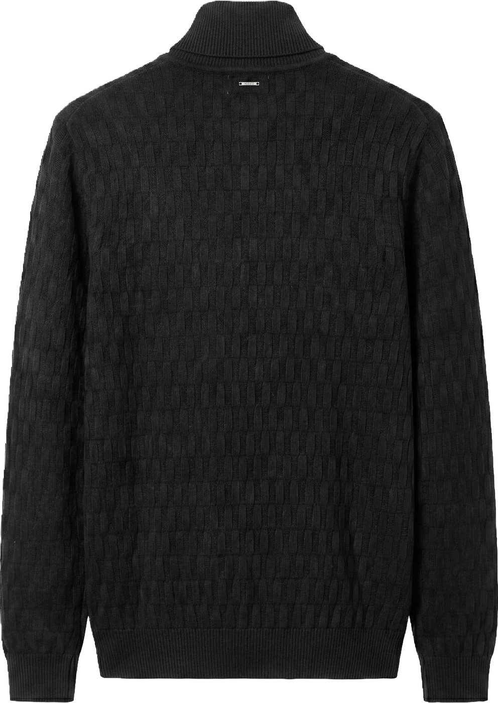 Black regular-fit sweater in merino wool blend