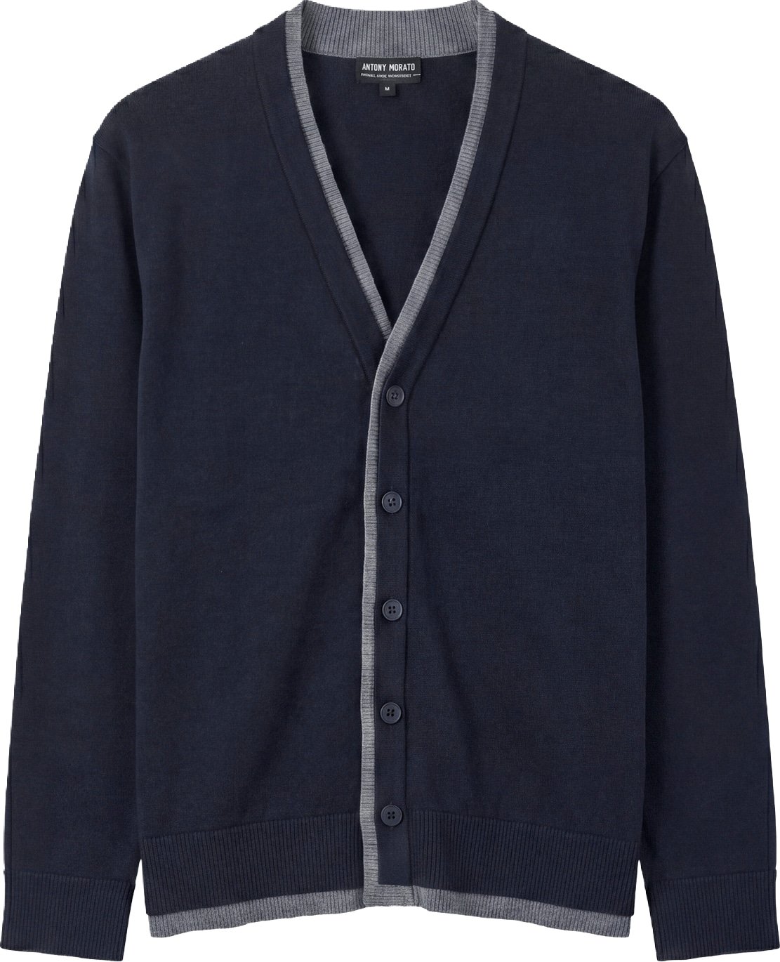 Marine relaxed-fit buttoned cardigan in techno merino wool blend