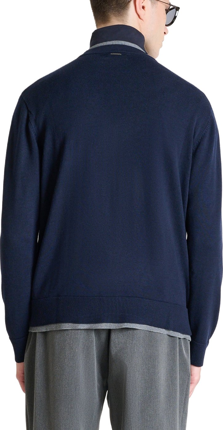 Marine relaxed-fit buttoned cardigan in techno merino wool blend