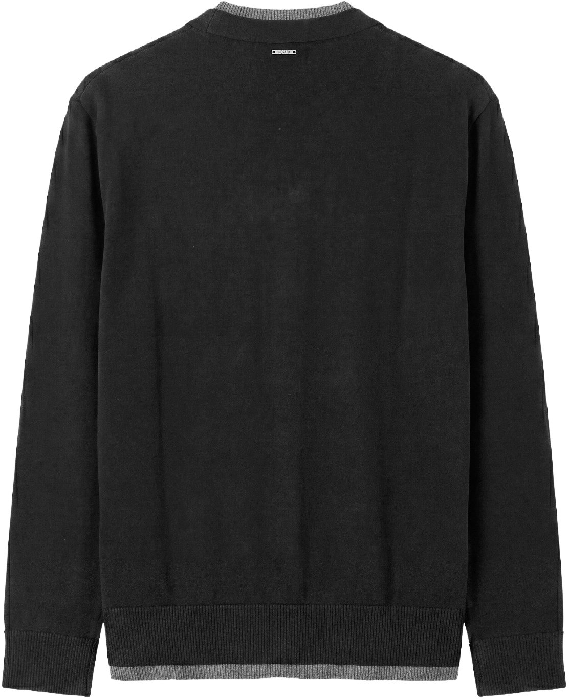 Black relaxed-fit buttoned cardigan in techno merino wool blend