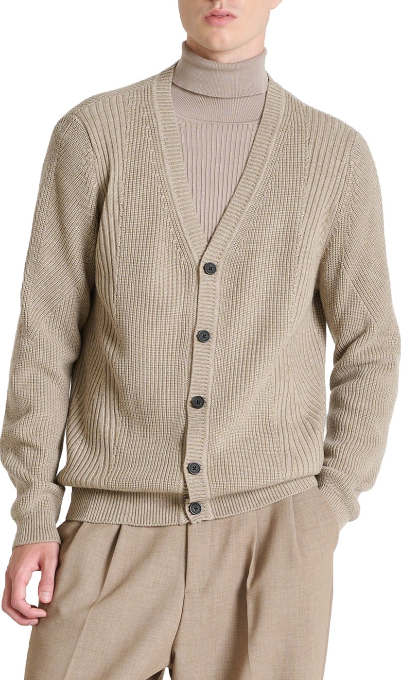 Grit relaxed-fit buttoned cardigan in techno wool blend