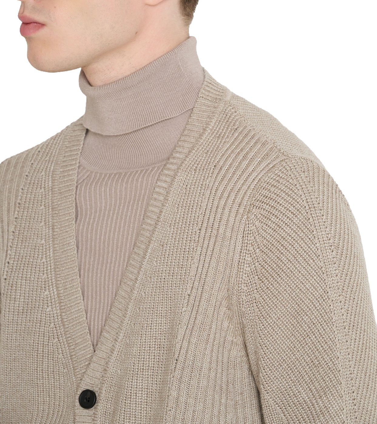 Grit relaxed-fit buttoned cardigan in techno wool blend