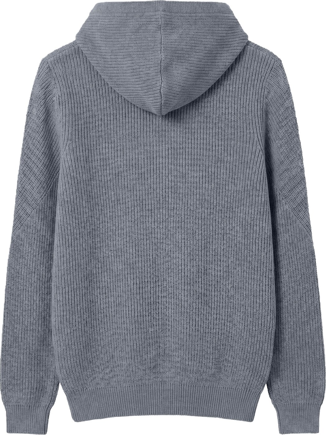 Medium grey melange relaxed-fit long-sleeve hooded sweater in techno wool blend