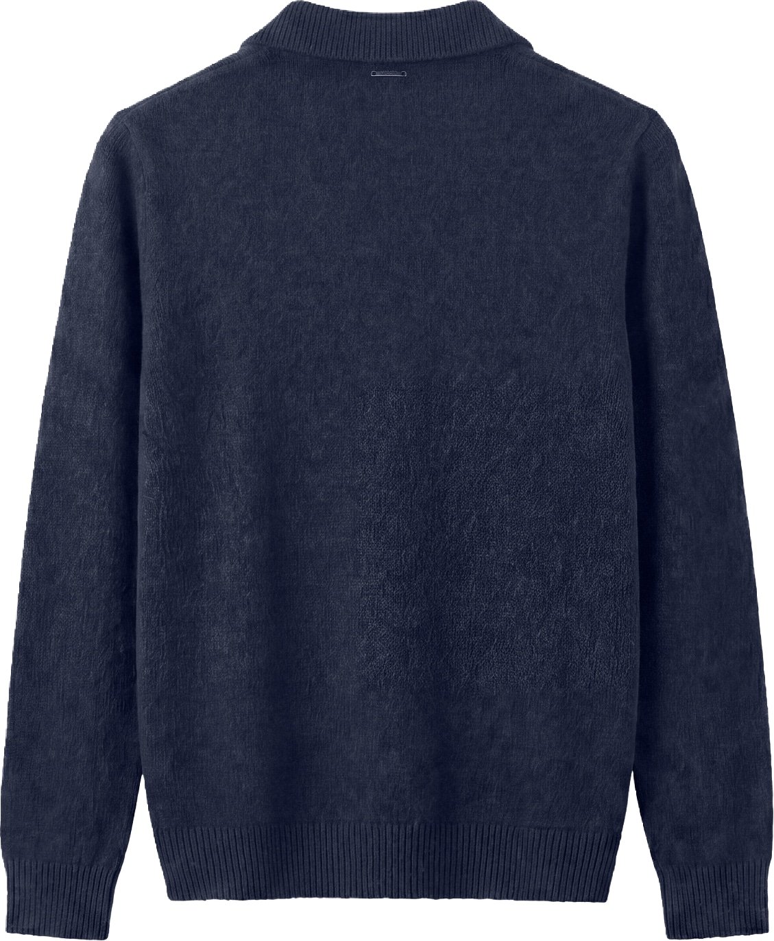 Marine relaxed-fit long-sleeve knit polo in techno wool blend