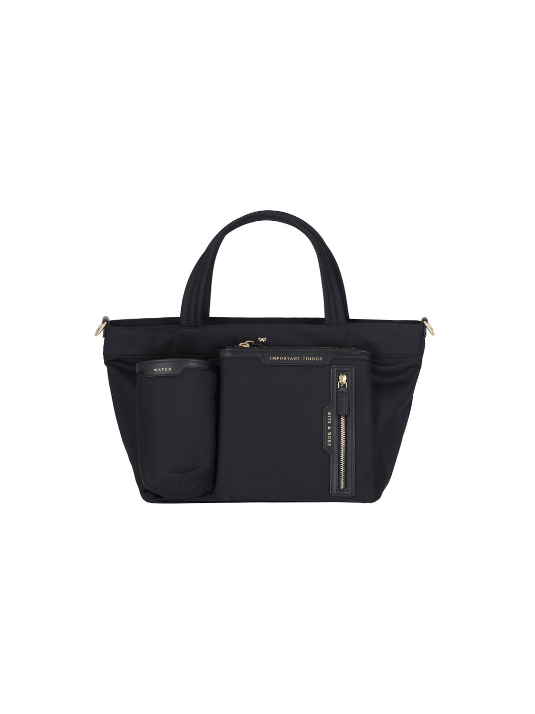 Black Econyl Logo Strap Nylon Tote