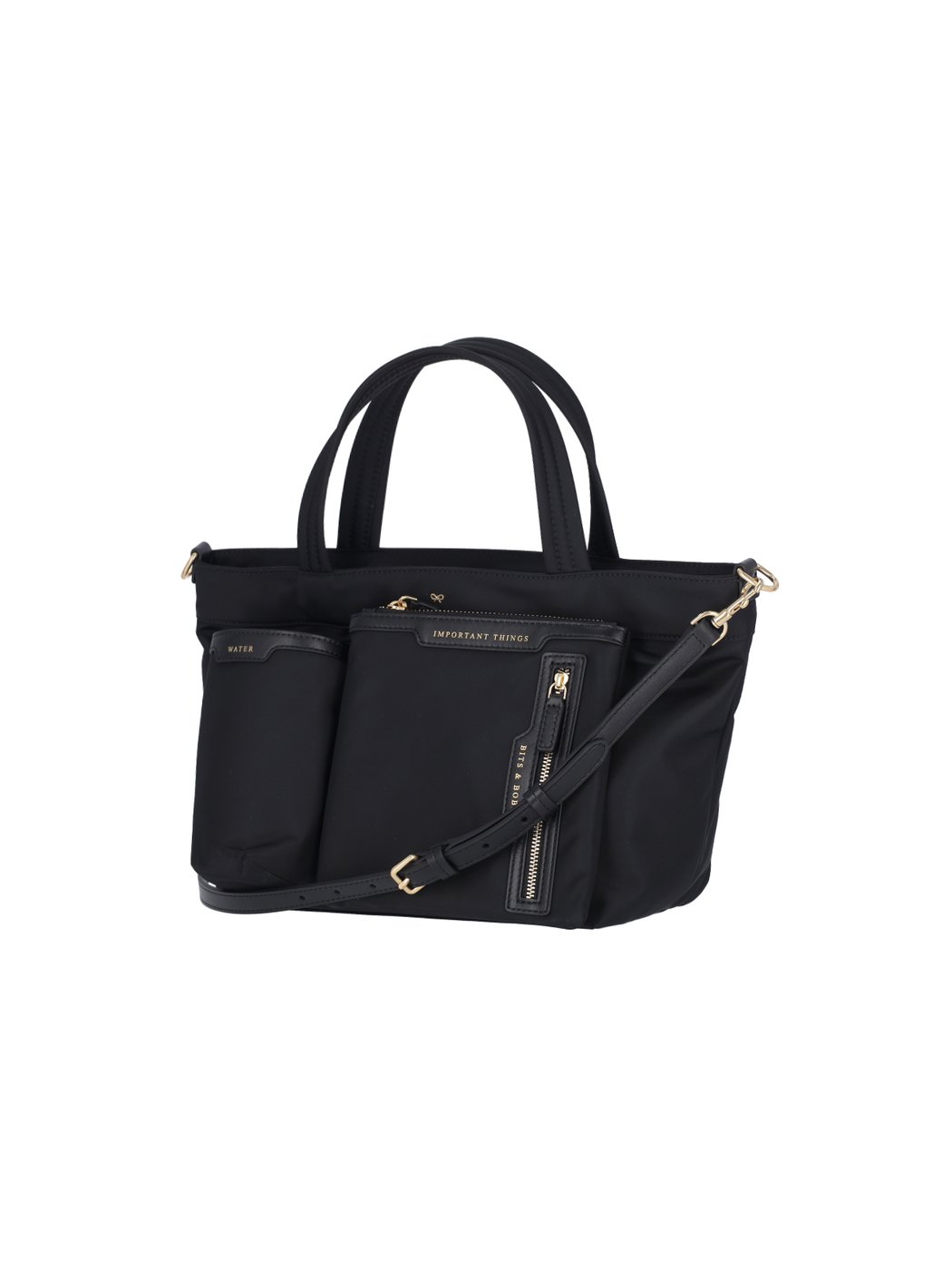 Black Econyl Logo Strap Nylon Tote